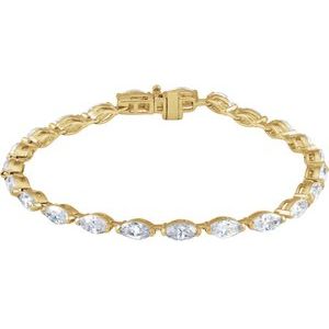 14K Yellow Gold Vermeil 5 3/4 CTW Lab-Grown Diamond Line 7" Bracelet