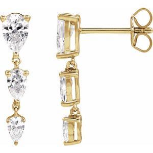 14K Yellow Gold 1 1/4 CTW Lab-Grown Diamond Earrings