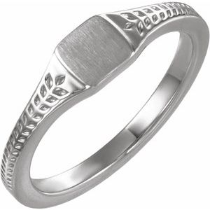 Sterling Silver Wheat Pattern Signet Ring