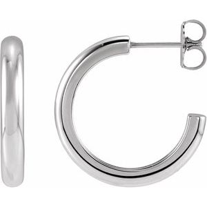 Sterling Silver Lightweight 20 mm Hoop Earrings