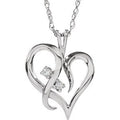 14K White Gold .03 CTW Natural Diamond Heart 18" Necklace