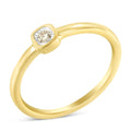 14K Yellow Gold Plated .925 Sterling Silver 1/20 Carat Diamond Square Cushion-Shaped Miracle Set Petite Fashion Promise Ring