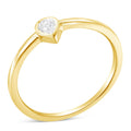 14K Yellow Gold Plated .925 Sterling Silver 1/20 Carat Diamond Teardrop Pear-Shaped Miracle Set Petite Fashion Ring (J-K