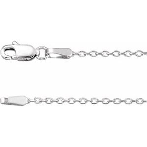 Rhodium-Plated Sterling Silver 1.4 mm Diamond-Cut Cable 24" Chain