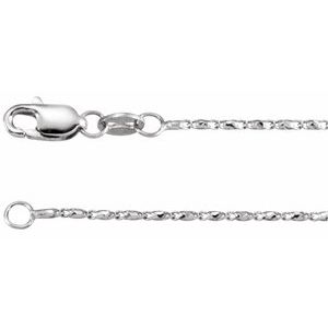14K White Gold 1 mm Raso 24" Chain