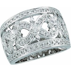 14K White Gold 1/2 CTW Natural Diamond Ring