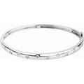 14K White Gold 1/2 CTW Natural Diamond Bangle 6 3/4" Bracelet