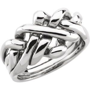 Sterling Silver 12.5 mm Puzzle Band 10
