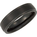 Tungsten 6 mm Flat-Edge Grooved Comfort-Fit Half-Round Band Size 12