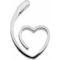 14K White Gold 25x15.5 mm Heart Slide Pendant