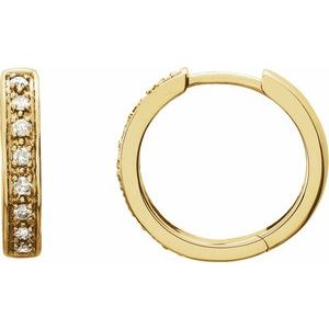 14K Yellow Gold Vermeil 1/5 CTW Lab-Grown Diamond  14 mm Hoop Earrings