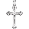 14K White Gold 32x22 mm Cross Pendant