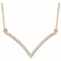 14K Rose Gold 1/6 CTW Natural Diamond V 18" Necklace