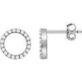 14K White Gold 1/5 CTW Natural Diamond Circle Earrings