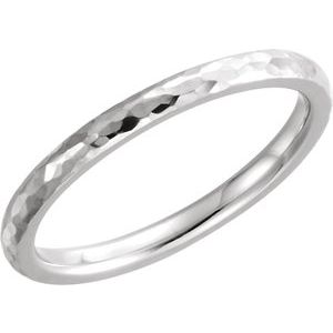 14K White Gold 3 mm Comfort-Fit Half Round Band Size 7.5