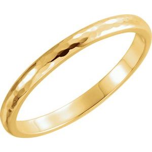 14K Yellow Gold 2 mm Half Round Band Size 7.5