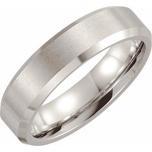 Cobalt 6 mm Beveled-Edge Inlay Comfort-Fit Band Size 11.5
