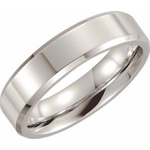 Cobalt 6 mm Beveled-Edge Inlay Comfort-Fit Band Size 11.5