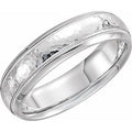10K White Gold 5 mm Milgrain Edge Comfort-Fit Half Round Band Size 9