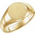14K Yellow Gold 13 mm Round Signet Ring