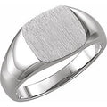14K White Gold 9 mm Square Signet Ring