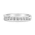 IGI Certified 1/2 Cttw Round Brilliant Cut Diamond 18K White Gold Channel Set Eternity Style Wedding Band Ring (H-I Color
