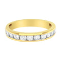 IGI Certified 18K Yellow Gold 1.0 Cttw Channel Set Round-Cut Diamond 11 Stone Anniversary/Wedding Band Ring (I-J Color, I1-I2