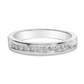 IGI Certified 1/2 Cttw Princess Cut Diamond 18K White Gold Channel Set Half Eternity Style Wedding Band Ring (H-I Color