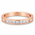 10K Rose Gold over .925 Sterling Silver 1/5 Cttw Diamond Channel-Set Stackable Band Ring (H-I Color, I1-I2 Clarity)