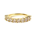 14K Yellow Gold-Plated Silver 2 Cttw Ten-Stone Diamond Band, Size 6