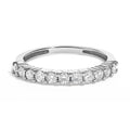 .925 Sterling Silver 1/2 cttw Shared Prong-Set Brilliant Round-Cut Diamond 11 Stone Band Ring (I-J Color, SI2-I1 Clarity)