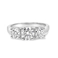 14K White Gold Lab Grown Diamond 3 Stone Ring Band (F-G Color, VS1-VS2 Clarity)