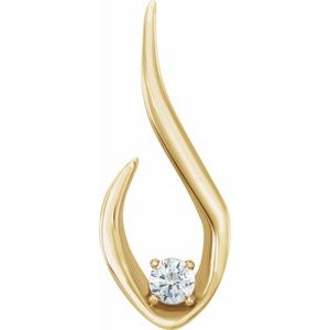 14K Yellow Gold 1/4 CTW Natural Diamond Freeform Pendant