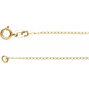 14K Yellow Gold 1 mm Curb 20" Chain