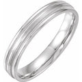 14K White Gold 6 mm Flat Edge Comfort-Fit Band with Milgrain & Satin Finish Size 8.5