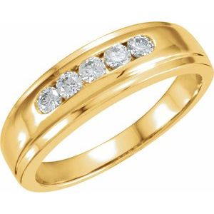 14K Yellow Gold 1/3 CTW Natural Diamond Channel-Set Band