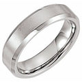 Tungsten 6 mm Beveled-Edge Inlay Band Size 12.5
