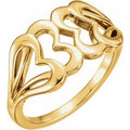 14K Yellow Gold Heart Ring