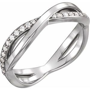 14K White Gold 1/8 CTW Natural Diamond Infinity-Inspired Ring