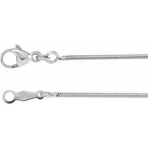 Platinum 1 mm Snake 18" Chain