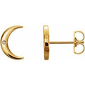 14K Yellow Gold .005 CTW Natural Diamond Crescent Earrings