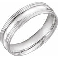 14K White Gold 6 mm Coin Edge Comfort-Fit Half Round Band Size 11