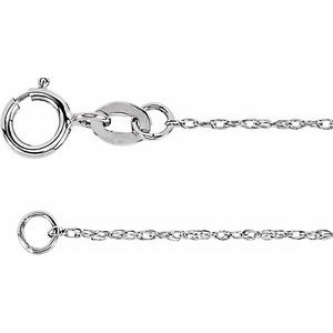 Rhodium-Plated Sterling Silver 1 mm Rope 7" Chain