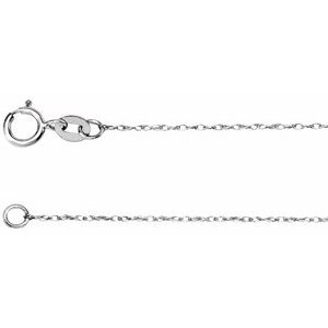 14K White Gold .75 mm Rope 24" Chain