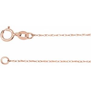 14K Rose Gold .75 mm Rope 24" Chain