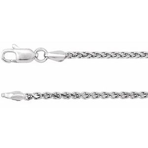 Sterling Silver 2 mm Diamond-Cut Wheat 24" Chain