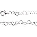 Sterling Silver 4.5 mm Heart 20" Chain