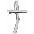 14K White Gold 36.75x22.25 mm Cross Pendant