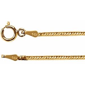 14K Yellow Gold 1.5 mm Flexible Herringbone 20" Chain