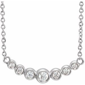 Platinum 1/5 CTW Natural Diamond 16-18" Necklace